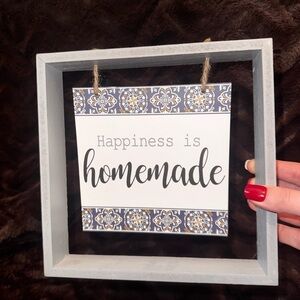 Decorative Wall Sign with Blue and White Pattern